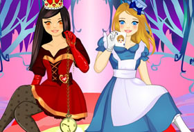 Alice And Her Majesty The Queen Of Hearts
