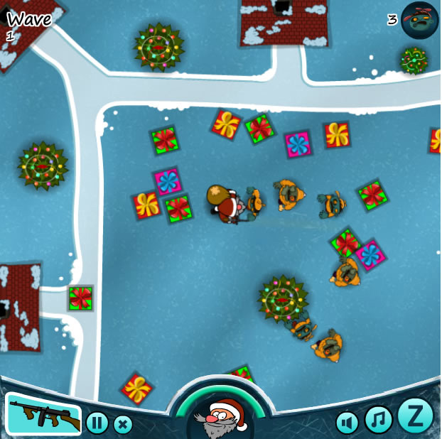 Play Zombie Kids - Santas Survival - Free online games with Qgames.org